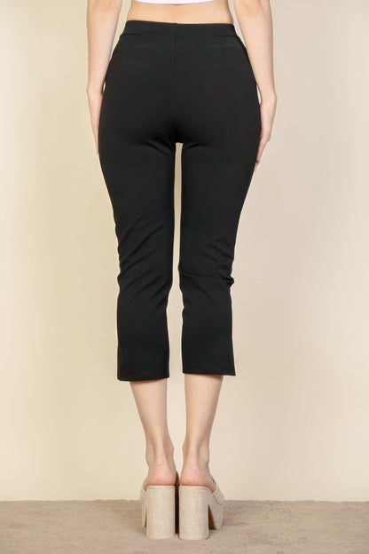 Slit Hem Cropped Pants